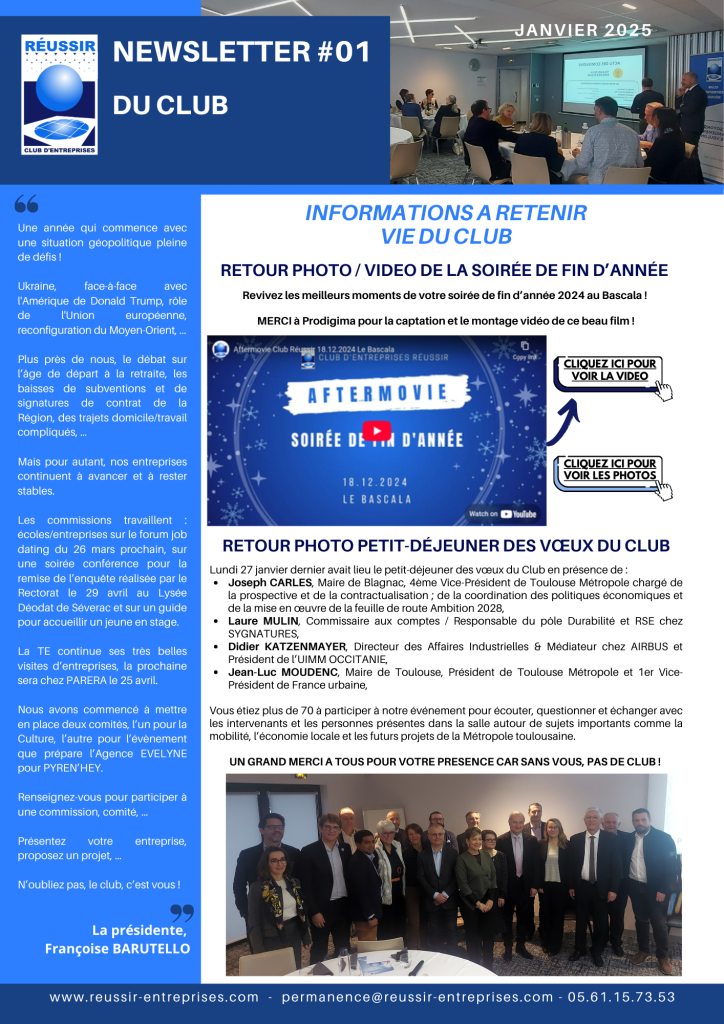 2025 01 newsletter club réussir 1