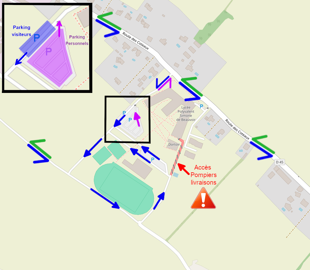 Plan parking lycée